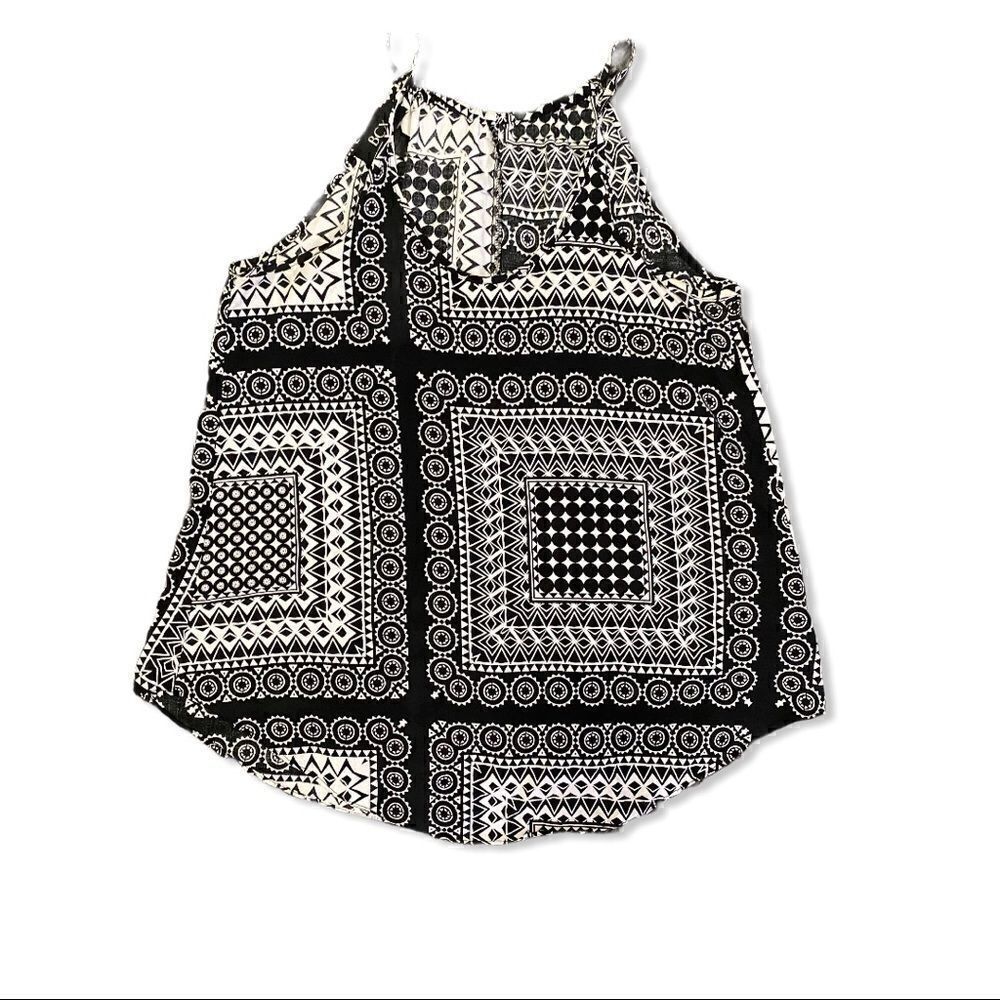 BCX Black & White Paisley Cami Tank Top